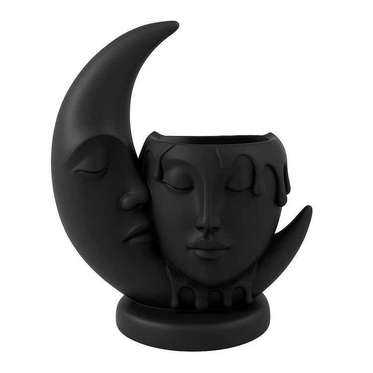 محصول نمونه تستی گلدان دکوری رومیزی پایهدار مدل بوسه ماه ، ابعاد 17x14x6 سانتیمتر و وزن 650 گرم